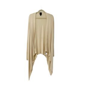2b Bebe Cream Beige Open Front Cascading Cardigan Lightweight Size M